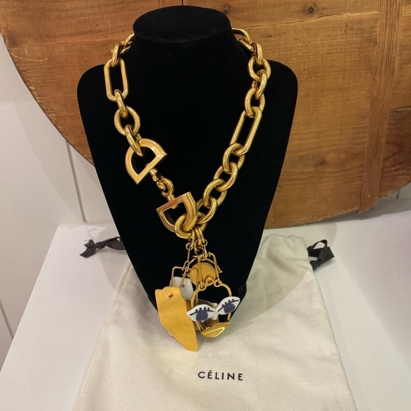 ⭐️Celine Abstract Face Collar Charm Necklace—STUNNING!! Excellent Condition! - Picture 5 of 12